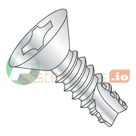 Newport Fasteners Thread Cutting Screw, #2 x 3/8 in, Zinc Plated Steel Flat Head Phillips Drive, 10000 PK 880522